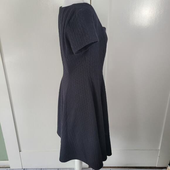 Torrid Size 00 Mini Textured Knit Skater Dress Black fit & Flare Short Sleeve - Picture 12 of 12